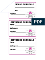 Cert. de Regalo