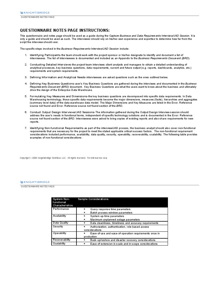 Questionnaire Tmp Data Warehouse Questionnaire Prueba gratuita de