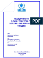 Framework For Durable Solutions For Refugees and Persons of Concern