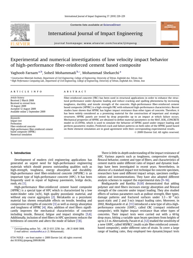 HPFRC Impact Behavior Study | PDF | Strength Of Materials | Fracture
