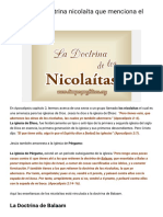 ¿Cuál Es La Doctrina Nicolaíta Que Menciona El Apocalispsis