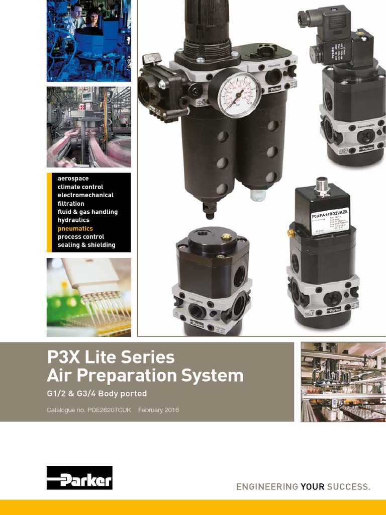 Parker Pneumatic P3X Lite Series Air Preparation System PDE2620TCUK PDF ...