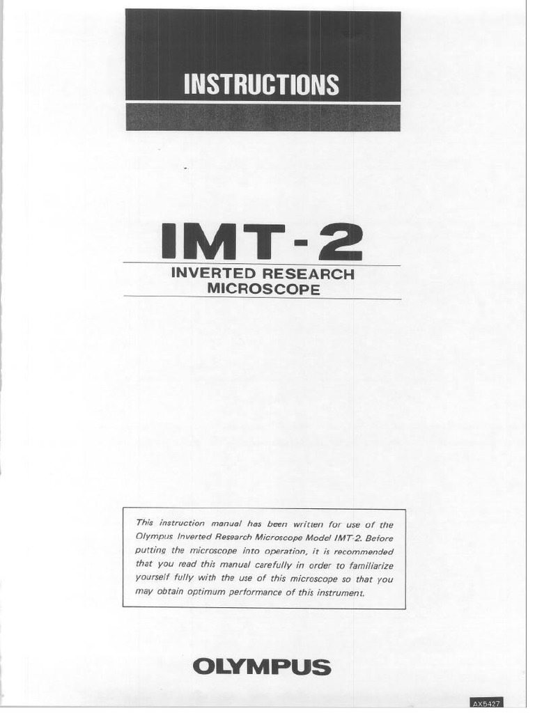 Olympus Imt 2 Instructions PDF | PDF | Applied And Interdisciplinary ...