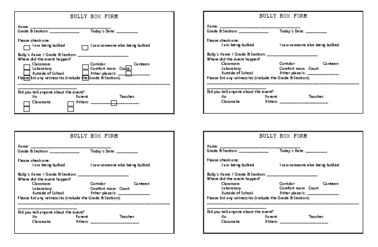 Bully Box Form PDF