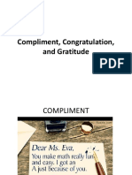 Compliment, Congratulation, and Gratitude