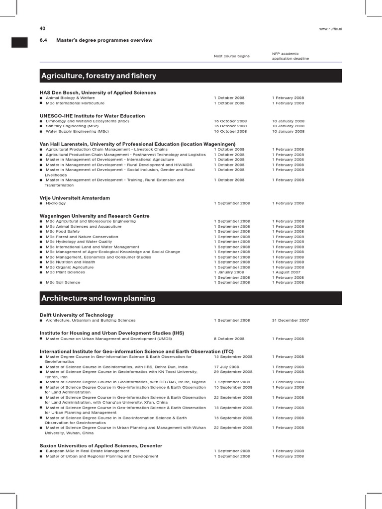 Master's Programs Overview 2008 | PDF | Master Of Business ...