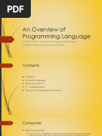 1 - An Overview of Programming Languages