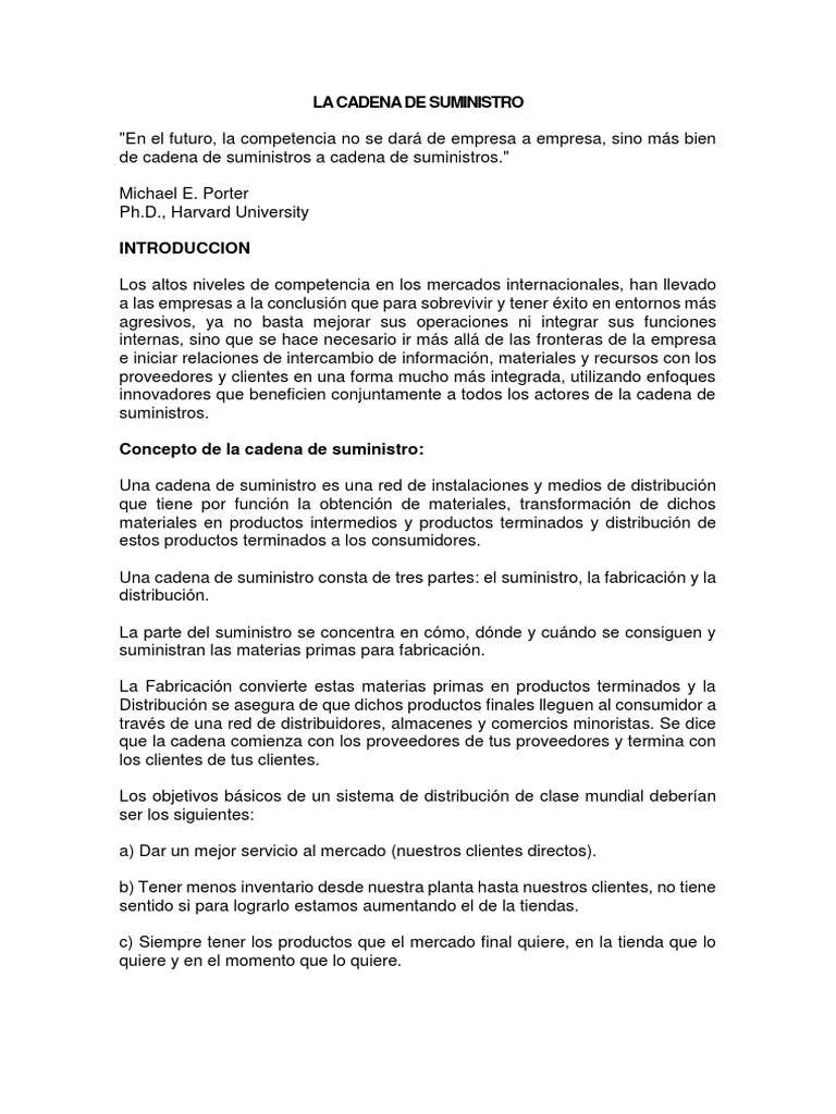 Gestión de la Cadena de Suministro | PDF | Mercado (economía) | Gestión ...