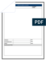 Agenda and Meeting Notes Template