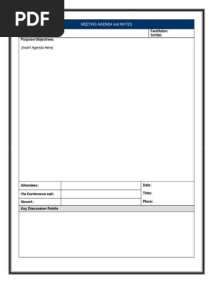 Agenda and Meeting Notes Template
