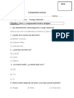 Comprensión lectora: Resumen y preguntas sobre el cuento Ocho patas y una araña