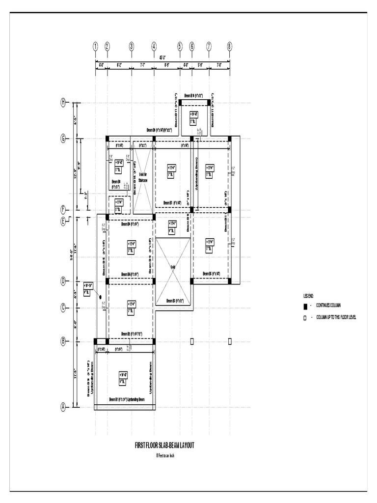 First Floor Slab-Beam Layout Plan | PDF