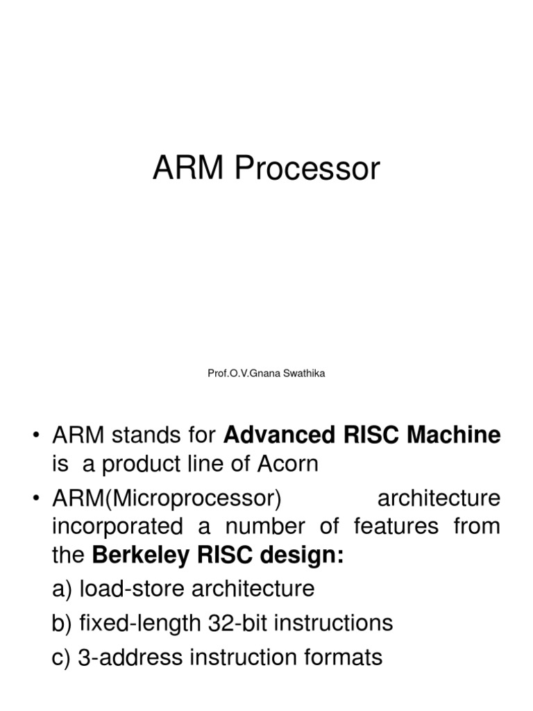 An InDepth Look at the ARM Processor Architecture PDF Arm
