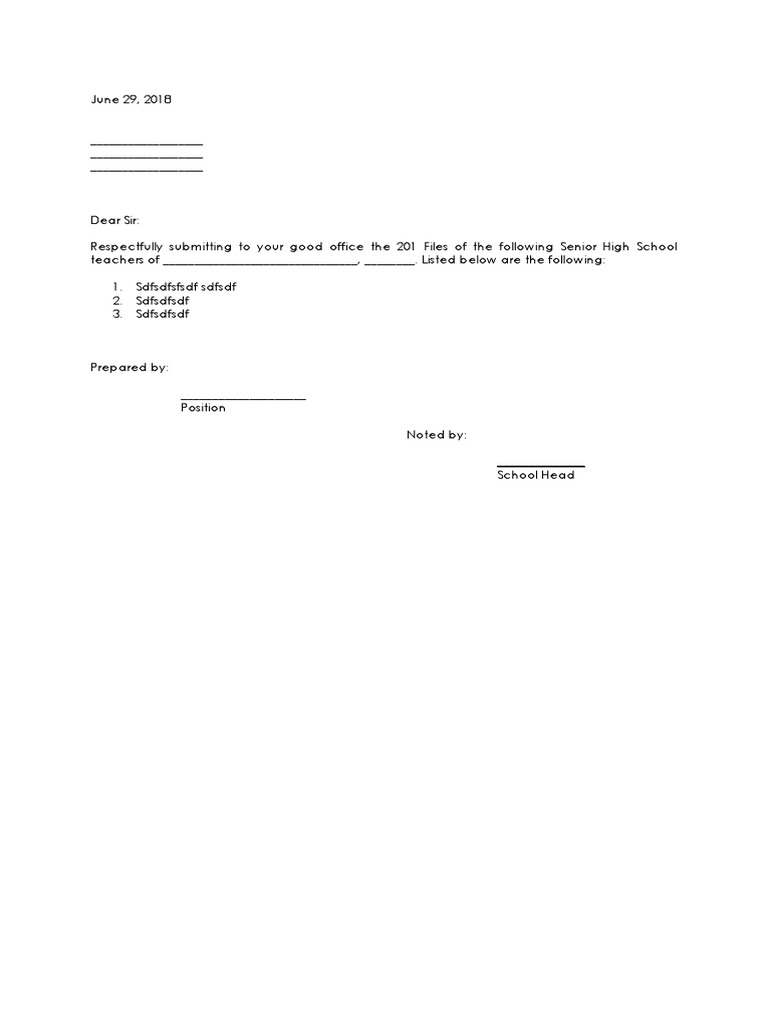 Transmittal Letter