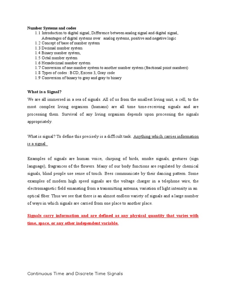 Digital Systems Notes Nptel PDF Discrete Time And Continuous Time