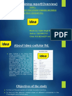 Summer Training Report (Overview) : Topic:-Study On Retailer'S Perception Towards Incentive (At Idea Cellular LTD.)