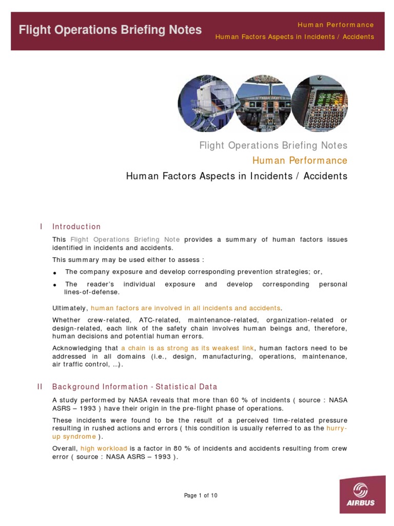 Human Factors Aspects in Incidents and Accidents PDF | PDF | Air ...