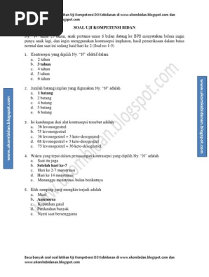 50+ Conoh soal ujian kompetensi bidan beserta kunci jawaban information