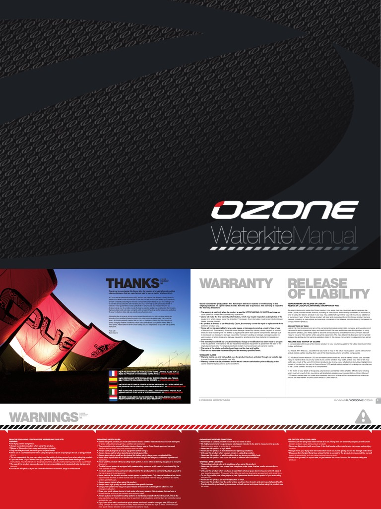 Ozone Kite User Manual and Safety Guide | PDF | Kite | Risk