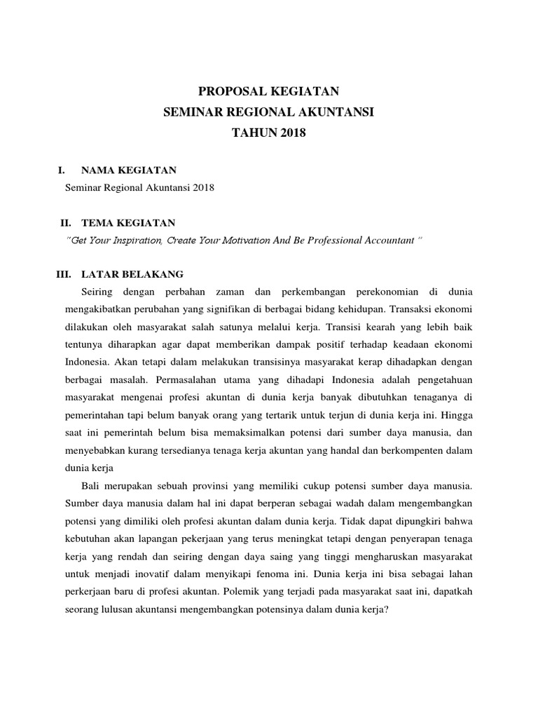 Contoh Proposal Kegiatan Akademik