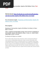 Download Beginning and Intermediate Algebra 5th Edition Tobey Test Bank by dirusoku SN393503404 doc pdf