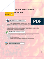The Teacher As Person in Society: My FS Learning Task Overview