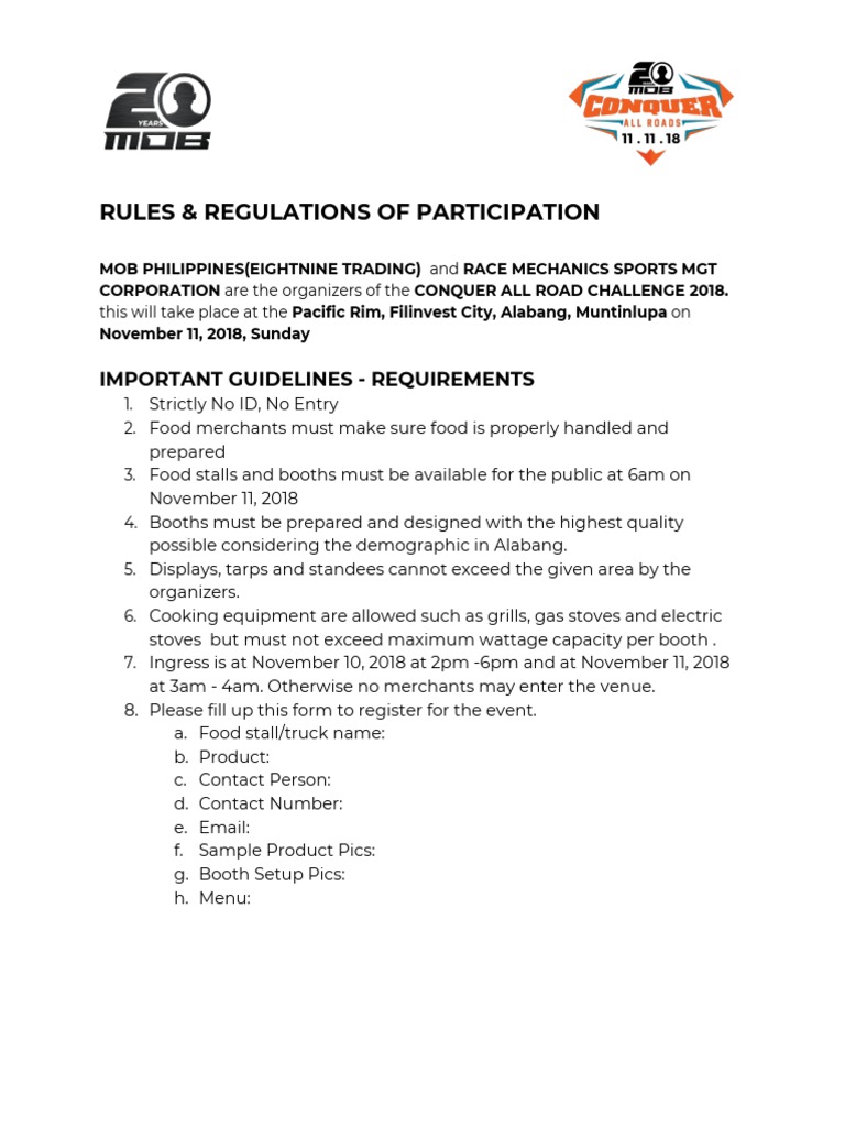 Rules and Regulations | PDF | Business