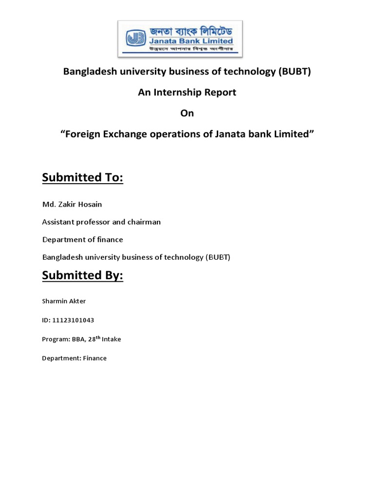 Foreign Exchange of Janata Bank PDF Letter Of Credit Credit