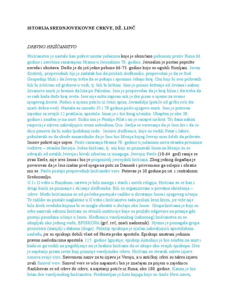 Istorija Srednjovekovne Crkve | PDF