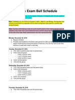 Swe Mock Exam Bell Schedule Fall 2018