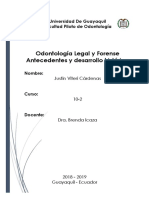 Antecedentes y Desarrollo Histórico de La Odontología Legal