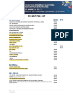 LIST OF EXHIBITOR by Country 12 - 3 - 17 Final Highlighted PDF