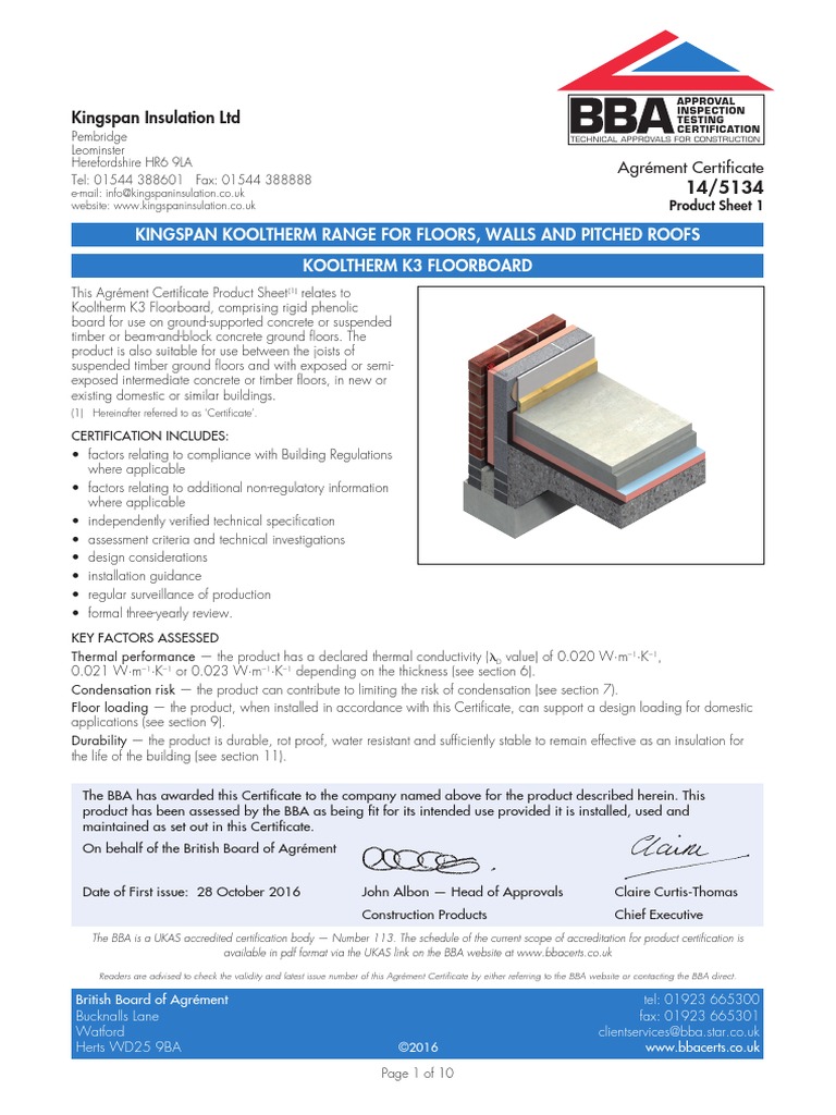 Kooltherm K3 Floorboard PDF Building Insulation Concrete