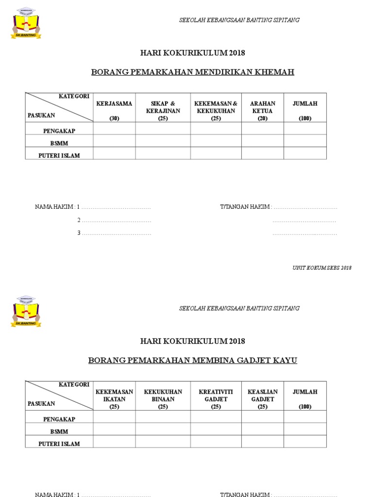 Borang Pertandingan Pdf