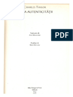 Charles Taylor - Etica Autenticitatii - Originile Autenticitatii PDF