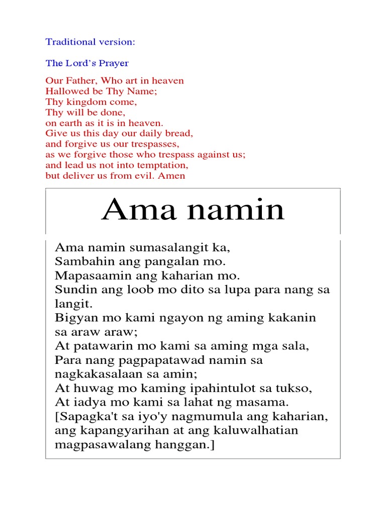 Ama Namin Prayer Tagalog - A Tribute to Joni Mitchell