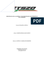 Importancia de La Logistica y Sus Principales Caracteristicas de La Empresa