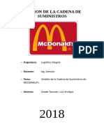 Cadena de Suministros MC MONALDS