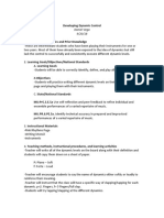 Developing Dynamic Control Lesson Plan