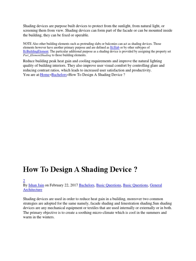 How To Design A Shading Device ?: Home Bachelors | PDF | Window | Angle