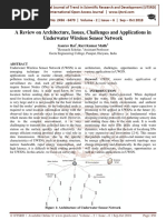 A Review on Architecture, Issues, Challenges and Applications in Underwater Wireless Sensor Network