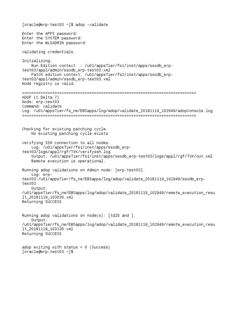 Adop Validate | PDF