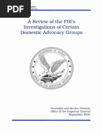 FBI Investigations of Domestic Groups