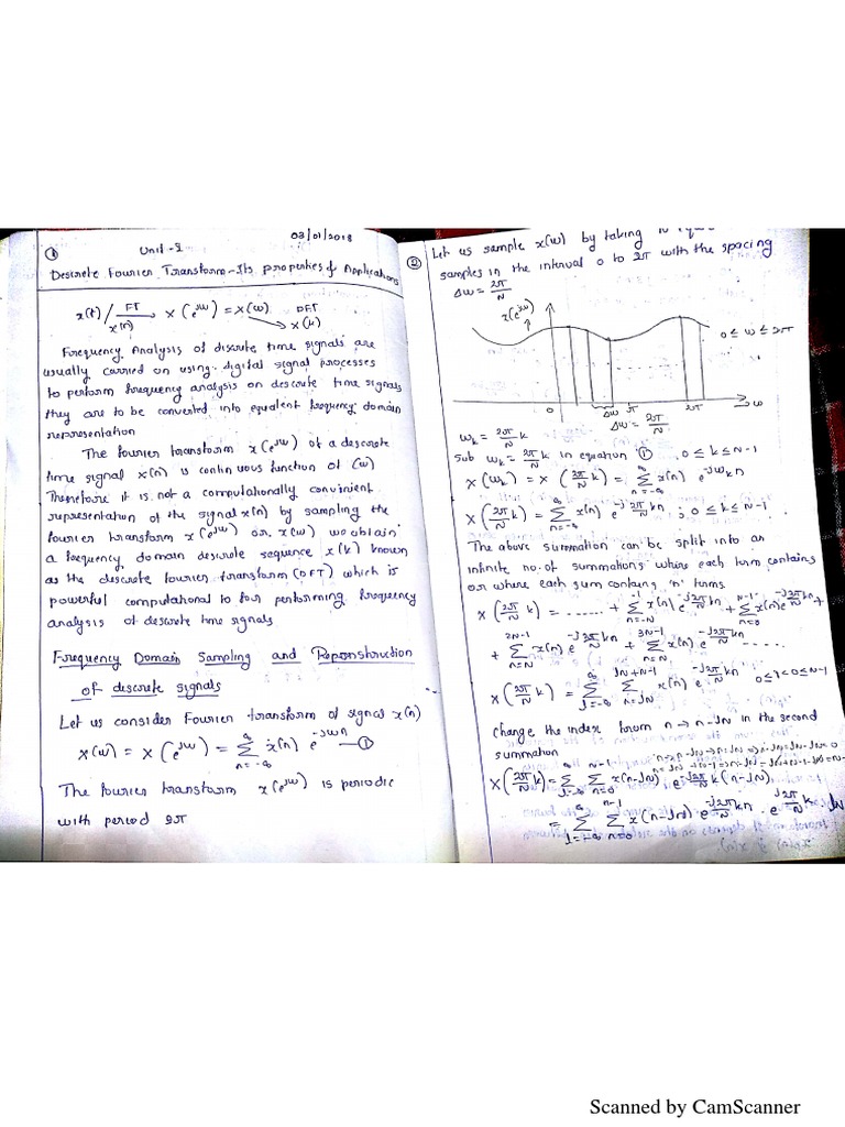 Digital Signal Processing Notes For Vtu 5th Sem PDF Information And Communications
