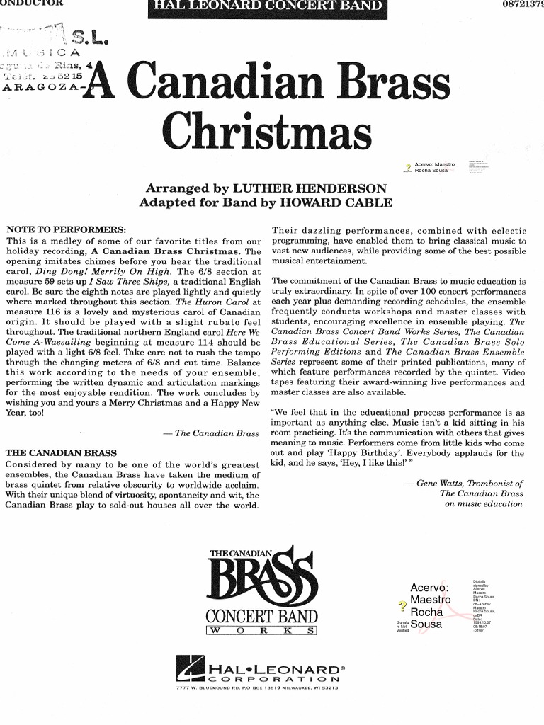 A CANADIAN BRASS CHRISTMAS at Medley at Luther Henderson PDF PDF