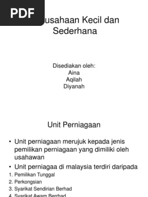 Perusahaan Kecil Dan Sederhana