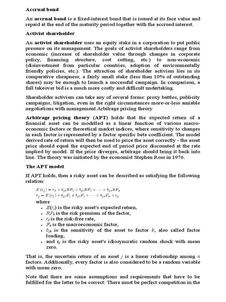 Sapm Work Notes | PDF | Bonds (Finance) | Market Trend