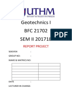 Geotechnics I BFC 21702 SEM II 201718: Report Project