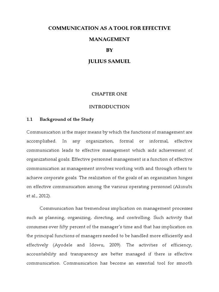 Communication for Effective Management | PDF | Communication | Goal