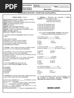 Simulado Ingles 1º Ano Ensino Medio | PDF | Língua inglesa | Comunicação